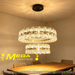 2-Tier Dual-Ring Crystal LED Chandelier 60cm+40cm, 3-colour switchable luxury crystal ring light MEGA LIGHTING South Africa