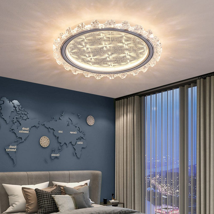 Modern Luxury Transparent Round LED Ceiling Light Adjustable Ambiance in a Sleek, Modern Design