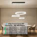 3-tier suspended circle crystal LED chandelier with 300mm, 400mm and 500mm crystal rings, warm glow in a modern dining room.