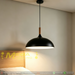 350mm matte black dome pendant light with natural wood connector, 1000mm adjustable hanging cord modern Japandi single shade lamp for kitchen island bar counter bedroom, MEGA LIGHTING South Africa