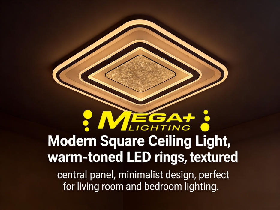 3-Color Temperature  Modern Geometric LED Flush Ceiling Light