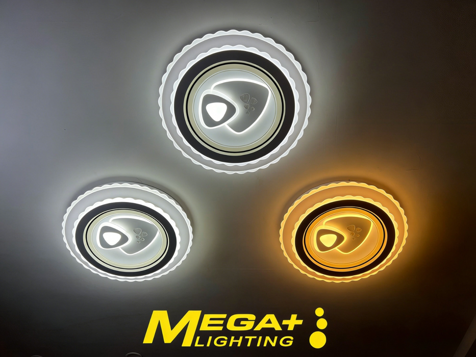 48W Flush Ceiling Light Contemporary Black LED Flush Mount Lighting Fixture