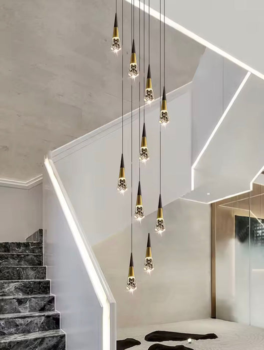 3‑Meter Teardrop Crystal Chandelier – Bubble Crystal Pendants | 3‑Colour LED | MEGA LIGHTING SA