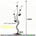 Main image:164cm artistic floral black metal floor lamp with frosted white shades, 3‑light E27 floor light MEGA LIGHTING South Africa