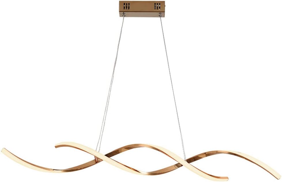 LED chandelier Modern Chandelier, Gold Linear Pendant Light Fixtures LED Chandeliers for Dining Room Farmhouse Hanging Light for Bedroom,Living Room, Kitchen Island Dimmable LED Pendant Lamp (Color : Gold)