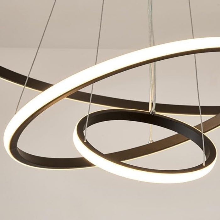 Pendant lamp Acrylic LED Pendant lamp, 23.62inch Embedded Ceiling Installation, Three Color, Living Room and Bedroom Lighting fixtures(Black)