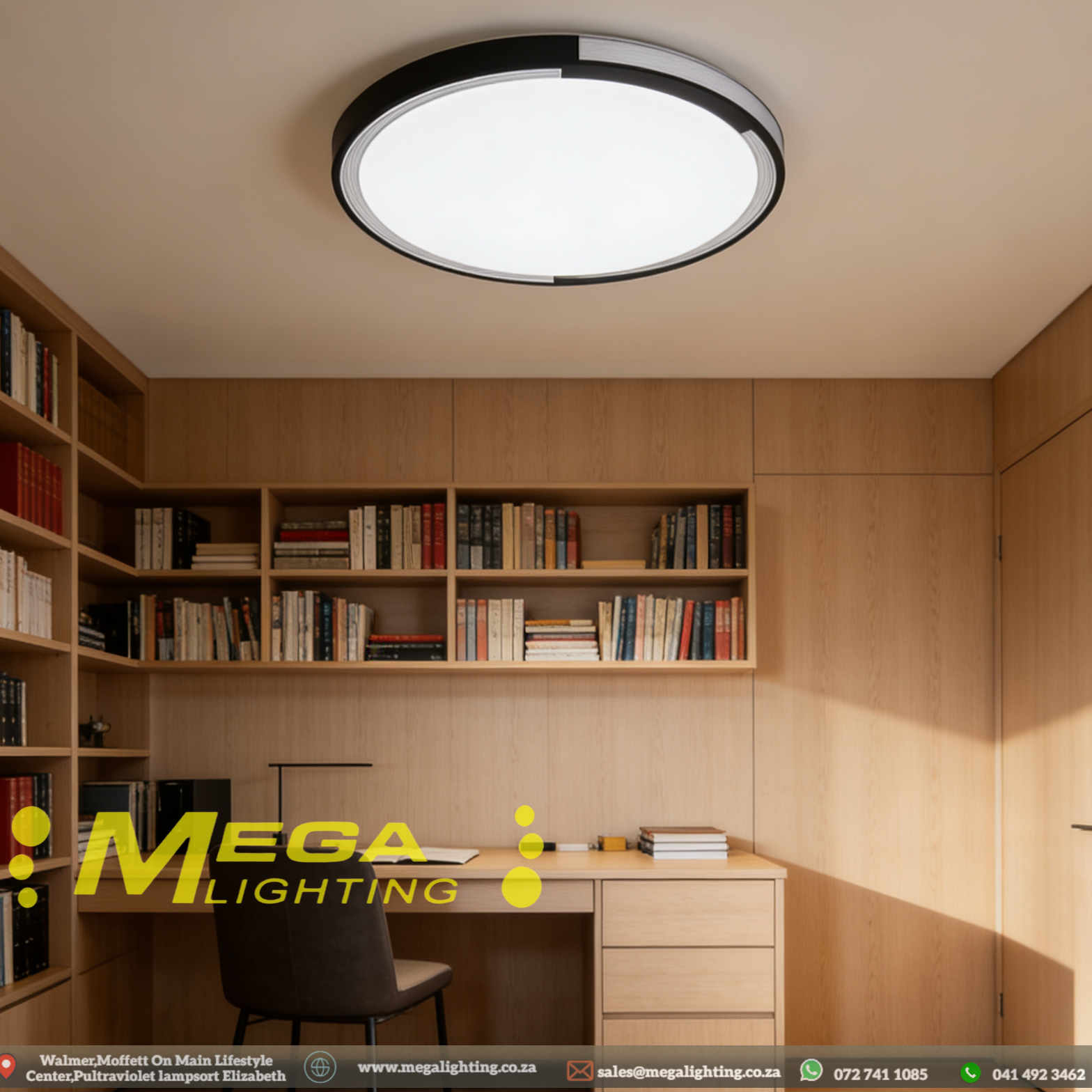 450mm Modern LED Ceiling Light Black & Grey | 3000K/4000K/6500K ...