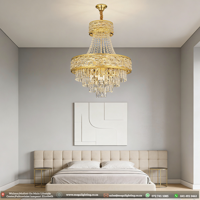 Golden Palace K9 Crystal LED Chandelier,LED Modern Luxury Villa Crystal Ceiling Pendant Lamp Chandelier Light Lighting