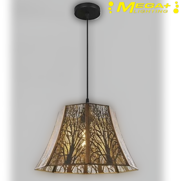 Shining Gold Industrial Chandelier | Brushed Black Vintage Rustic Gold Finish - Hollow Carved Pendant Light for Kitchen Island, Dining Room, Bedroom | South Africa | MEGA LIGHTING
