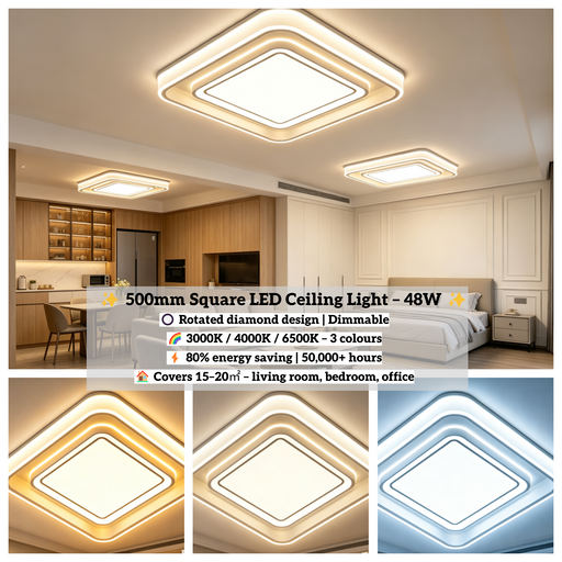 modern-square-led-ceiling-light-500mm-48w-tri-color-dimmable-mega-lighting-south-africa