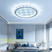 50cm LED crystal flush ceiling light with starburst pattern diffuser and petal-shaped crystal trim, installed in a modern bedroom with warm lighting.

