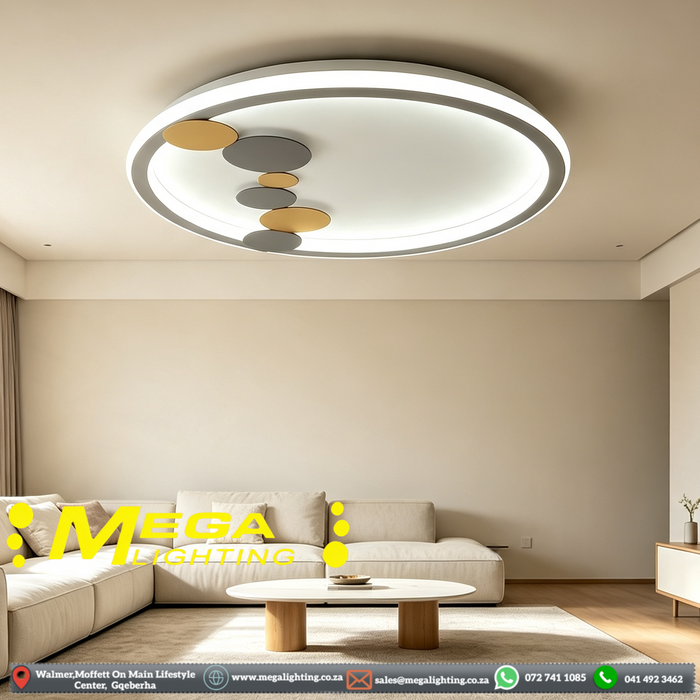 50×50cm 3‑Colour Changing LED Flush Mount Ceiling Light, MEGA LIGHTING South Africa