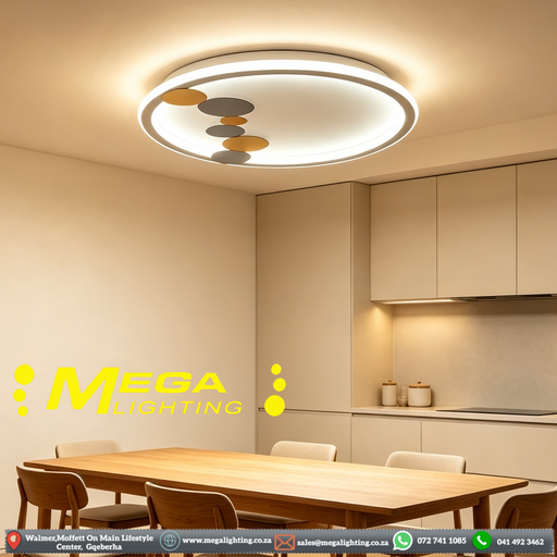 50×50cm 3‑Colour Changing LED Flush Mount Ceiling Light, MEGA LIGHTING South Africa
