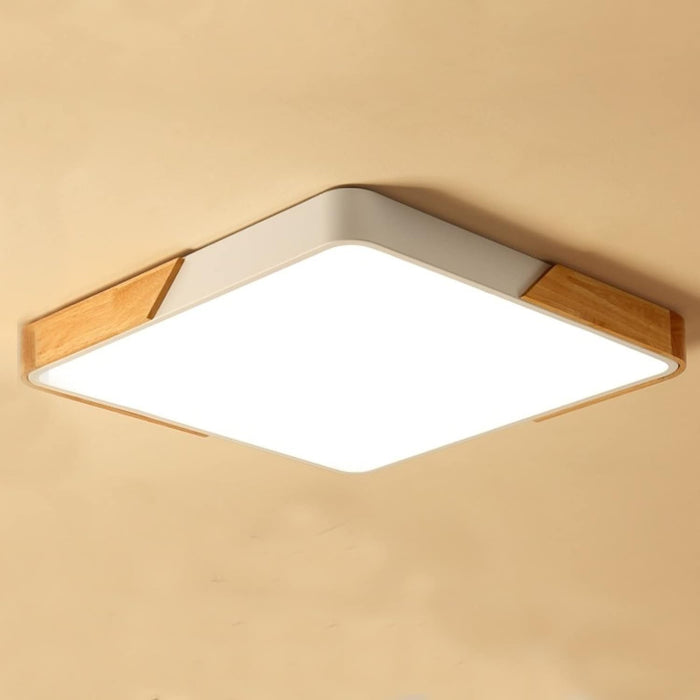 36w LED Modern Ceiling Lamp, Wood Indoor LED Flush Ceiling Light Wood Grain Color Simple Flat Panel Lights, for Living Room Bedroom Hallway