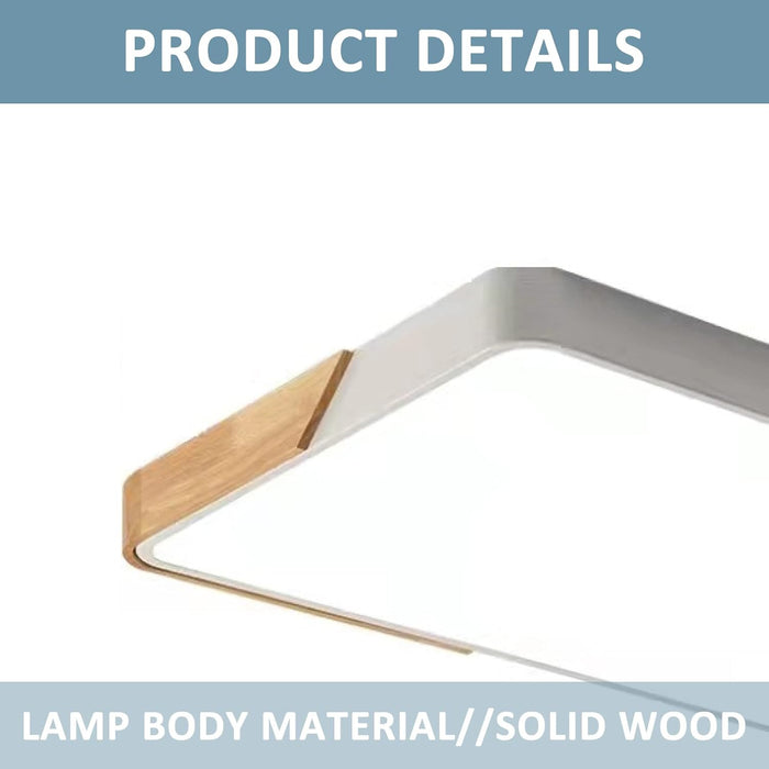 36w LED Modern Ceiling Lamp, Wood Indoor LED Flush Ceiling Light Wood Grain Color Simple Flat Panel Lights, for Living Room Bedroom Hallway