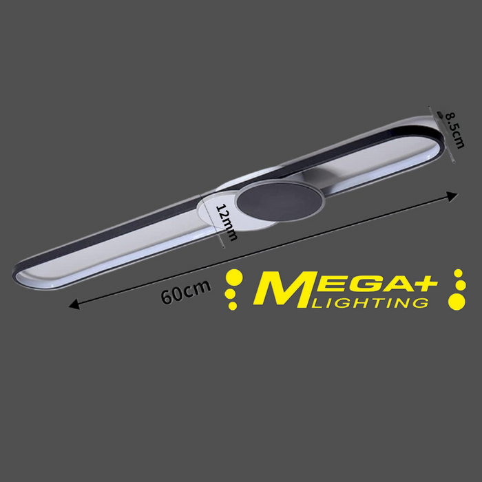 Black panels ceiling light  or wall light three colours changing 60 cm long bar hanging bedroom living room dining room hallway modern fireplace LED white lighting