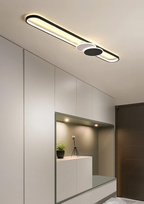 Black panels ceiling light  or wall light three colours changing 60 cm long bar hanging bedroom living room dining room hallway modern fireplace LED white lighting