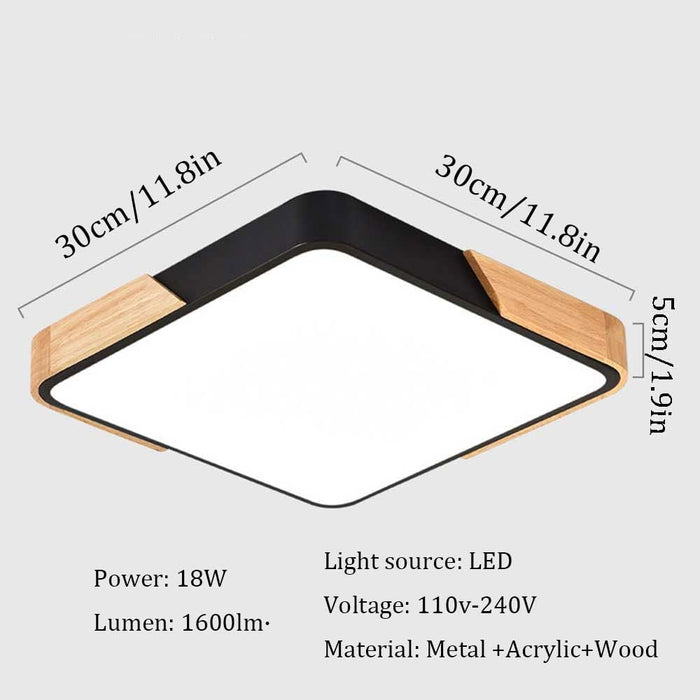 36W LED Square Flush Mount Pendant Light Office Atmosphere Dimmable LED Shade Living Room Modern Close to Ceiling Lights Fixture for Kitchen Entryway Dining Room
