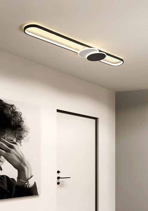 Black panels ceiling light  or wall light three colours changing 60 cm long bar hanging bedroom living room dining room hallway modern fireplace LED white lighting