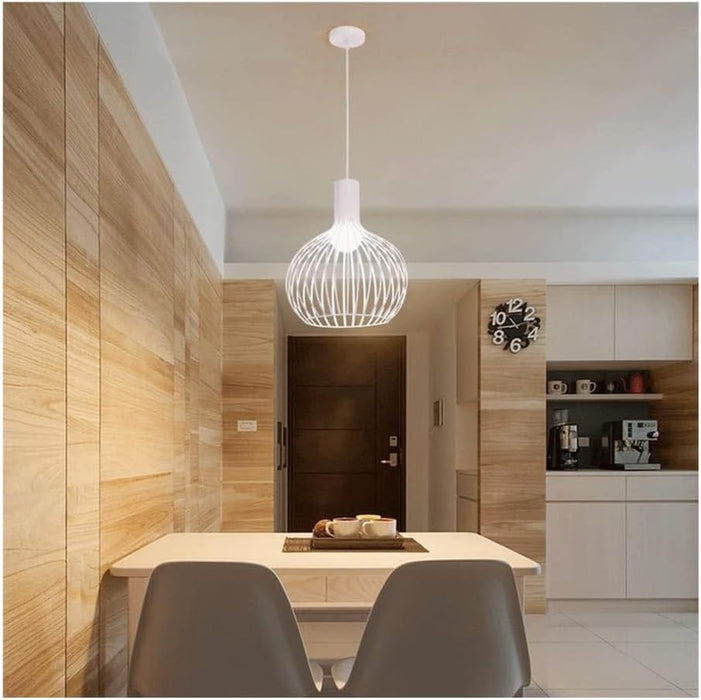 Black Modern Pendant Light Metal Cage Lamp Kitchen Chandelier Lighting Black 38CM
