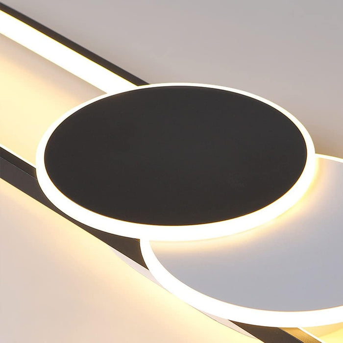 Black panels ceiling light  or wall light three colours changing 60 cm long bar hanging bedroom living room dining room hallway modern fireplace LED white lighting