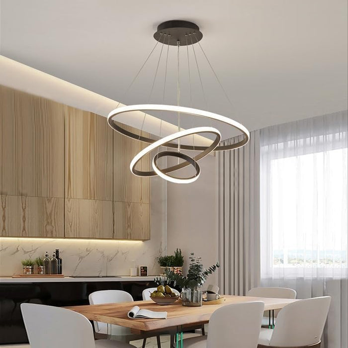 Pendant lamp Acrylic LED Pendant lamp, 23.62inch Embedded Ceiling Installation, Three Color, Living Room and Bedroom Lighting fixtures(Black)