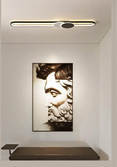 Black panels ceiling light  or wall light three colours changing 60 cm long bar hanging bedroom living room dining room hallway modern fireplace LED white lighting