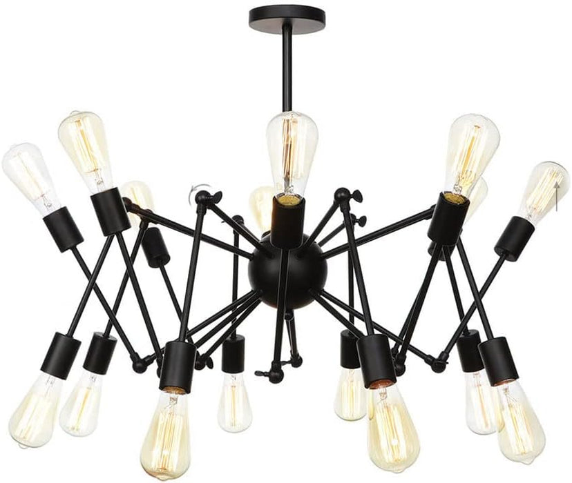 Industrial Spider Pendant Light Retro Wrought Iron Black Hanging Lamp Stretch Droplight E27 Edison Bulb Vintage Lighting Fixture