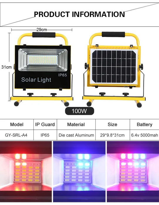 100W 200w LED Work Light Portable Floodlight IP65 Waterproof for Working Job Site Lights