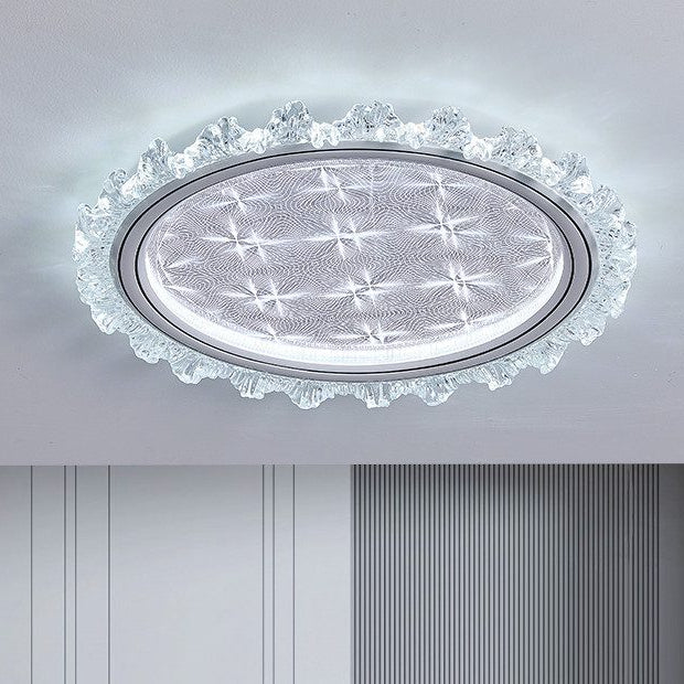 Modern Luxury Transparent Round LED Ceiling Light Adjustable Ambiance in a Sleek, Modern Design
