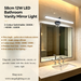 58cm 12W black LED bathroom vanity mirror light 3‑color switchable wall mounted lamp MEGA LIGHTING South Africa