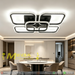 58×58cm modern crystal square flush mount LED ceiling light for living room bedroom dining area