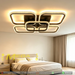 58×58cm modern crystal square flush mount LED ceiling light for living room bedroom dining area