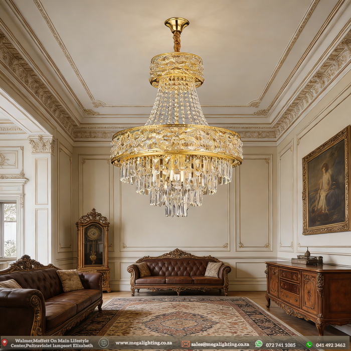 Golden Palace K9 Crystal LED Chandelier,LED Modern Luxury Villa Crystal Ceiling Pendant Lamp Chandelier Light Lighting