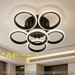6-ring crystal LED flush ceiling light 60×60cm, 14cm ultra-thin body with 20cm ceiling base, 3-colour dimmable 3000K 4000K 6500K low profile ceiling lamp for living room bedroom lounge, MEGA LIGHTING South Africa