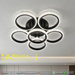 6-ring crystal LED flush ceiling light 60×60cm, 14cm ultra-thin body with 20cm ceiling base, 3-colour dimmable 3000K 4000K 6500K low profile ceiling lamp for living room bedroom lounge, MEGA LIGHTING South Africa