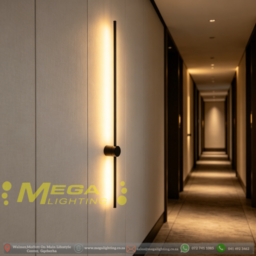 60cm Minimalist Linear LED Wall Light | Slim Profile Matte Black Up/Down Sconce | Mega Lighting