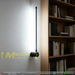 Minimalist 1.6cm thin profile LED wall sconce with round base, mounted beside a home office desk – Mega Lighting