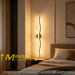 60cm black wavy LED wall light installed on a living room wall, emitting warm white light – Mega Lighting