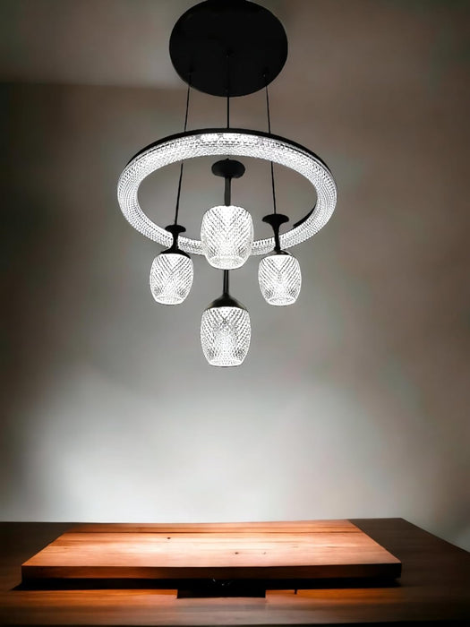 4Lihgt 3 color Living Room Chandelier Four Head Modern Lamp Simple Restaurant Lamp