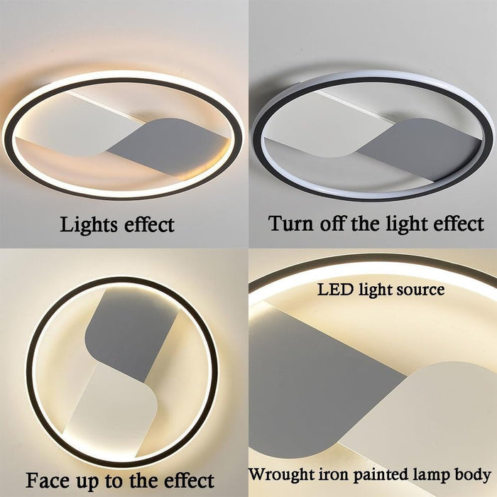 Flush Mount LED Ceiling Lights, Black Round Ultra Thin Ceiling Lamp shallow Mount, Three Color Dimming Flush Mount Ceiling Lighting for Bedroom Dining Living Room Kitchen