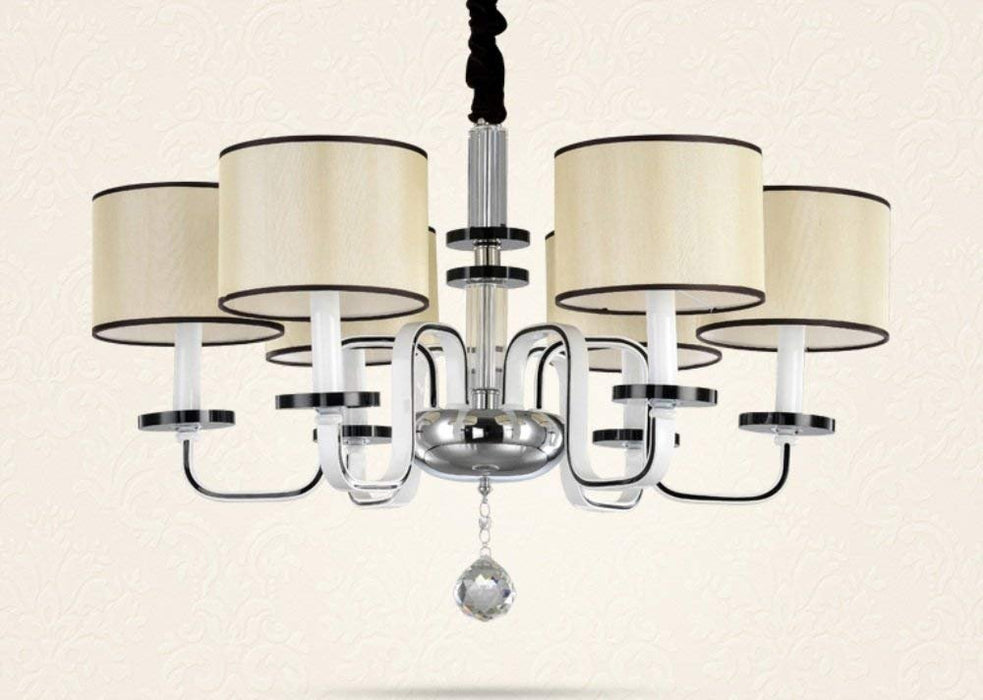 E14 6light  moderne krystal krom metal lysekrone bedroom chandelier with a smoked crystal shade