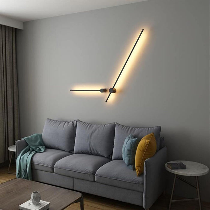 60cm Minimalist Linear LED Wall Light – Ultra-Slim Matte Black Single-Bar Sconce for Hallways, Bedrooms &amp; Home Offices | MEGA LIGHTING