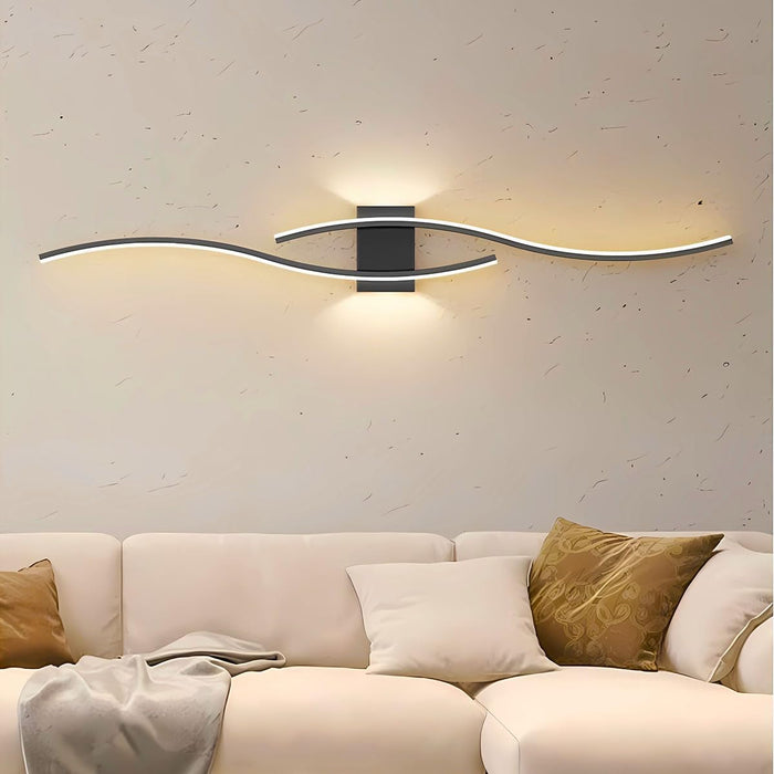 Modern Design Linear Wall Light Black, Temperature Warm Light 3000K 100cm 35W Led Wall Sconces for Balcony, Bedroom, Living Room, Office Wall Lamp Bedside Light