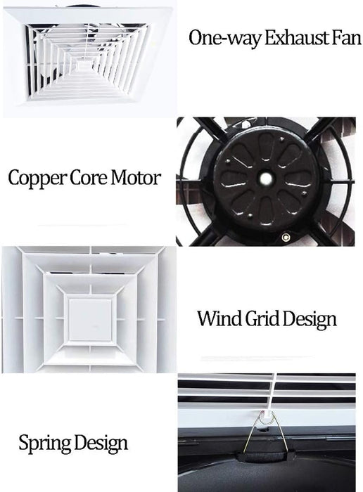 Extractor Fan 8" 10" 12" Fire Extinguisher For Office/Kitchen/Bathroom/Bedroom Ceiling Mounted Silent Energy Saving Low Consumption