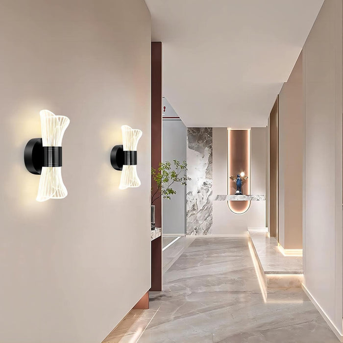 Dimmable LED Wall Lamp Indoor 12W Modern LED Wall Lamp Creative Design Acrylic Wall Lamp for Living Room Corridor Bedroom Stairs