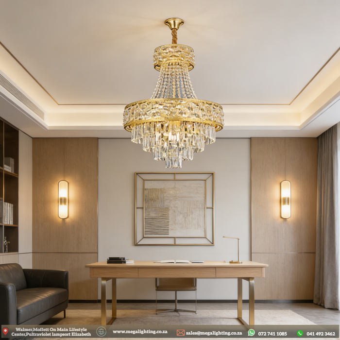 Golden Palace K9 Crystal LED Chandelier,LED Modern Luxury Villa Crystal Ceiling Pendant Lamp Chandelier Light Lighting
