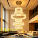 Grand 6‑Tier crystal chandelier 160cm, gold ceiling base adjustable suspension for high ceiling villa stairwell MEGA LIGHTING South Africa