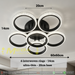 6-ring crystal LED flush ceiling light 60×60cm, 14cm ultra-thin body with 20cm ceiling base, 3-colour dimmable 3000K 4000K 6500K low profile ceiling lamp for living room bedroom lounge, MEGA LIGHTING South Africa
