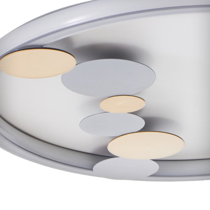 LED Nordic Luxury Round Flush Mount Ceiling Light | Acrylic Shade 3-Color Dimmable Lamp for Bedroom Living Room Dining Kitchen | Mega Lighting